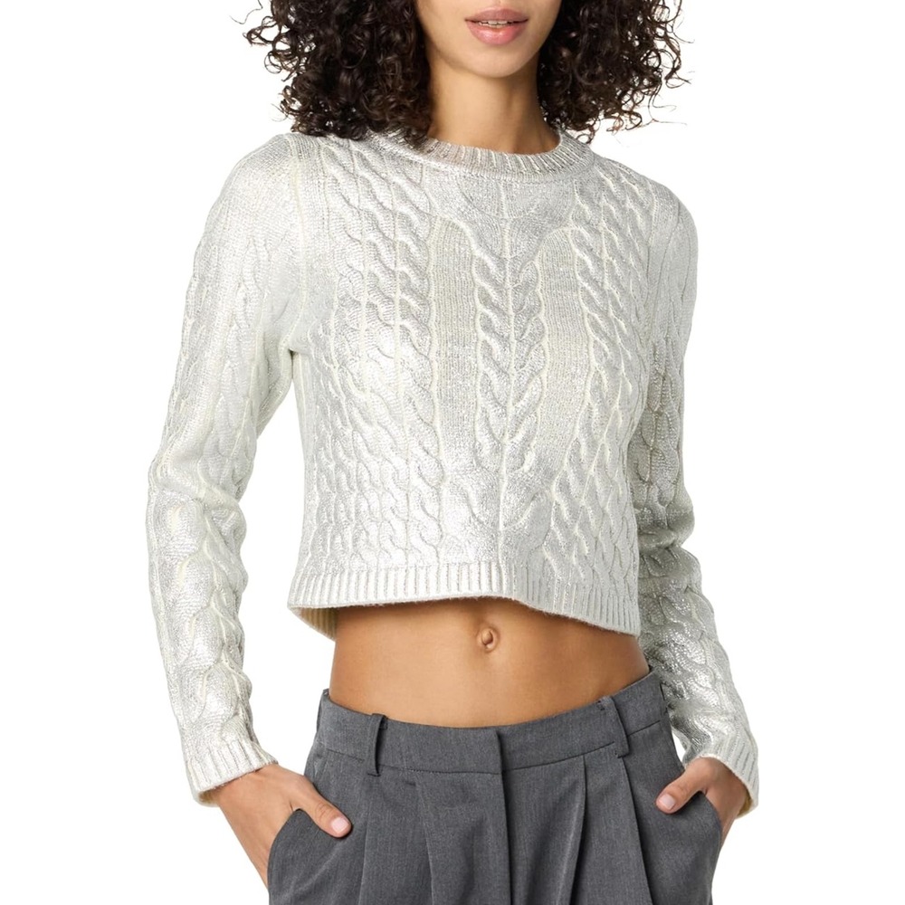 The‎ Drop Women's Sofia Metallic Cable Pullover Sweater Size Small NEW